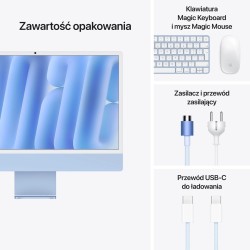 Apple iMac M4 8-CORE CPU 8-CORE GPU, 16GB RAM, 256GB SSD, Klawiatura Magic Keyboard