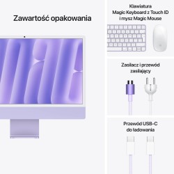 Apple iMac M4 10-CORE CPU 10-CORE GPU, 16GB RAM, 256GB SSD, Klawiatura Magic Keyboard z Touch ID