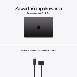 MacBook Pro 14" M5 Pro 15-CORE CPU 16-CORE GPU, 24GB RAM, 1TB SSD GWIEZDNA CZERŃ