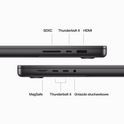Apple MacBook Pro 16" M3 Max 16-CORE CPU + 40-CORE GPU, 128GB RAM, 8TB SSD Gwiezdna czerń